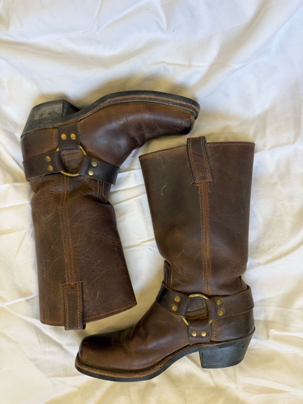 Women’s Frye Brown Leather Harness Boots
